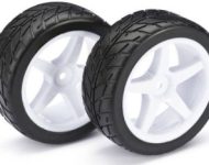 ABSIMA WHEEL SET DRIFT 10-SPOKE "PROFILE B" RIM BLACK/RING NEON YELLOW 1:10 (4) 25100450